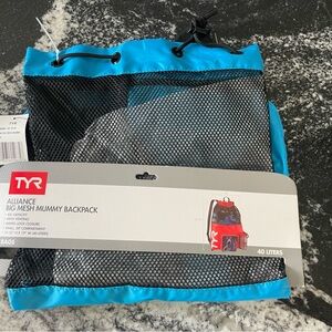 TYR Alliance Mesh Backpack in Blue and Black